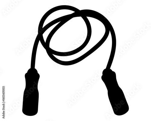  jump rope silhouette, jump rope icon, vector illustration