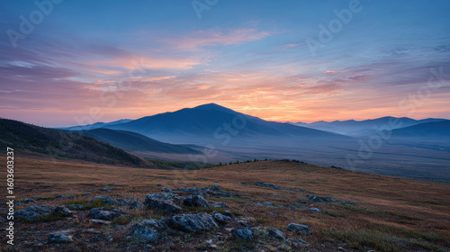 experience tranquil beauty of sunsets in mongolia where sun sets behind majestic mountain peaks
