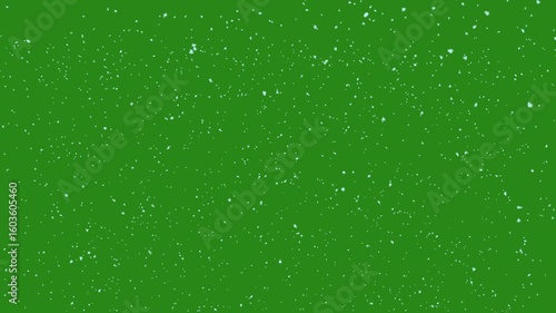 Winter snow falling on green screen, 4k video