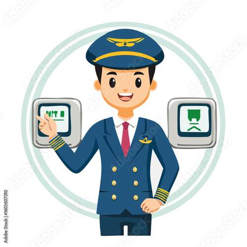 Steward working in different environments including office airport and factory