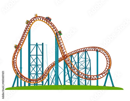 Cartoon roller coaster illustration