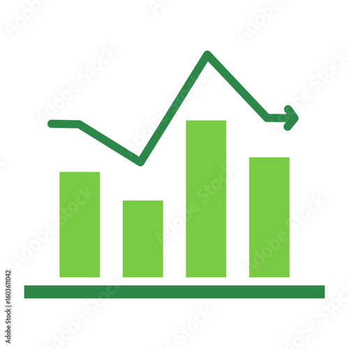 Fluctuate Icon Vector Illustration Green Version