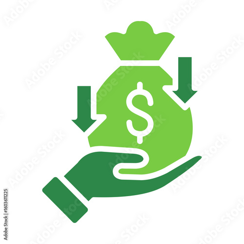 Revenue Stream Icon Vector Illustration Green Version