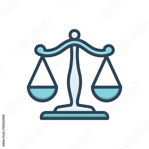 Color illustration icon for libra