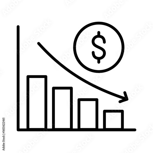 Downturn Icon Line Version