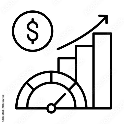 Economic Indicator Icon Line Version