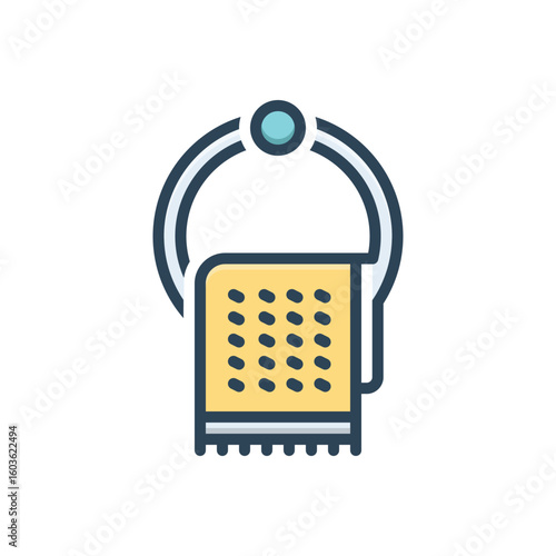 Color illustration icon for towel