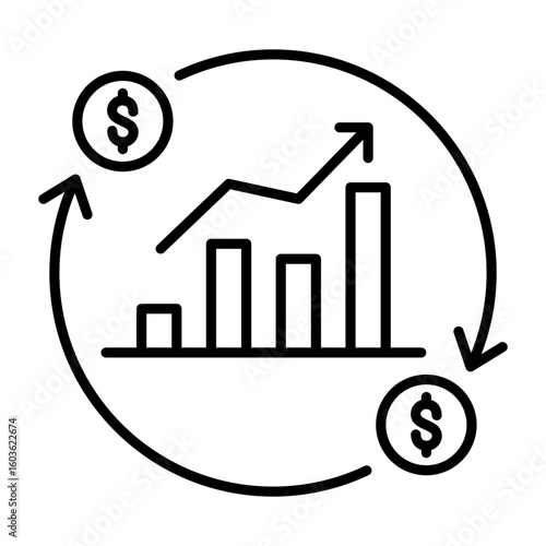 Business Cycle Icon Line Version