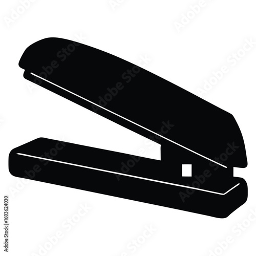 A black stapler silhouette an essential tool for office document binding