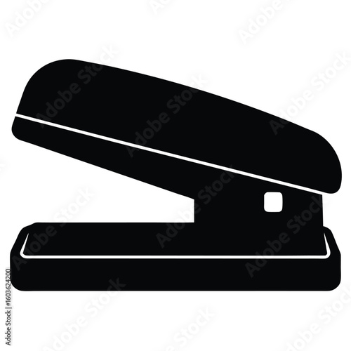 A black stapler silhouette an essential tool for office document binding