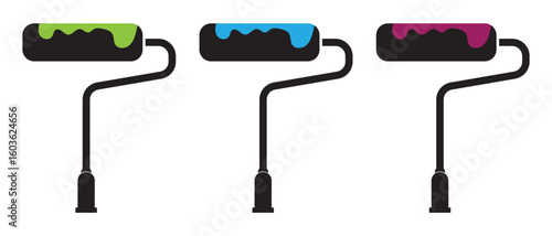 Paint roller icon on white background.