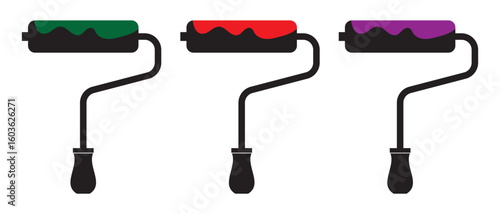 Paint roller icon on white background.