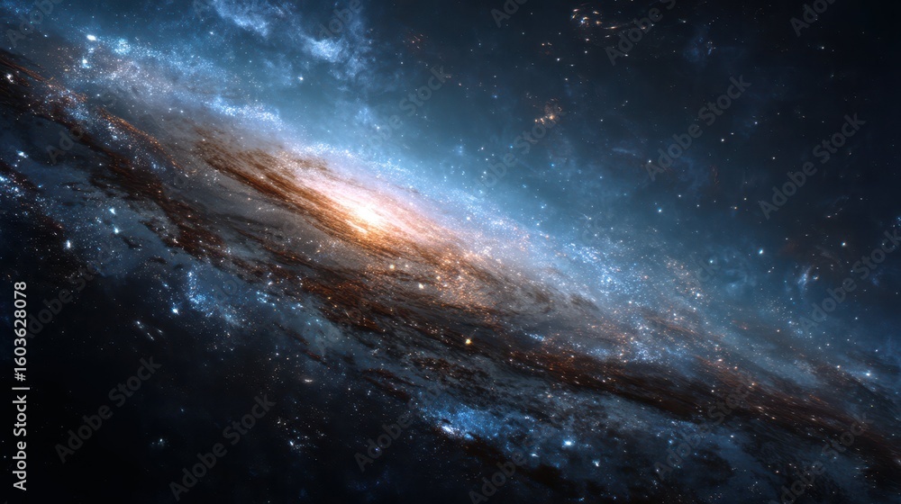 Fototapeta premium Flowing Galaxy of Stars in Deep Space with Vibrant Colors and Details