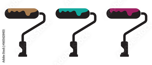 Paint roller icon on white background.