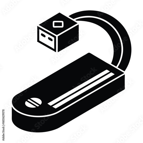 Isometric Black Smart Glasses Icon Futuristic Eyewear Technology Wearable Gadget Vision Enhancement Portable Device