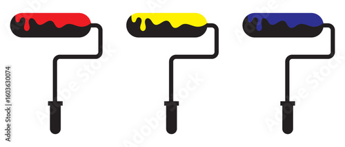 Paint roller icon on white background.