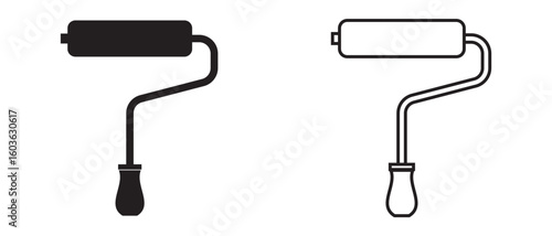Paint roller icon on white background.