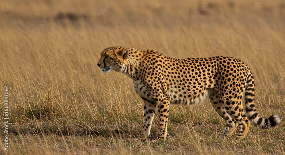 Naklejka premium Cheetah in tall grass