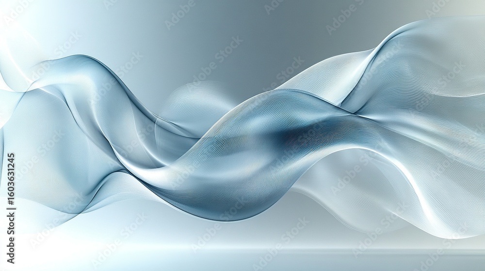 Obraz premium Abstract design with flowing, light blue shapes.