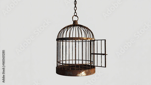 Freedom Concept with Open Empty Birdcage