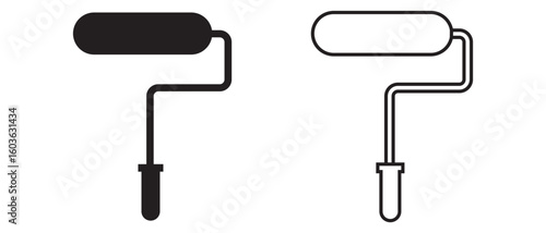 Paint roller icon on white background.
