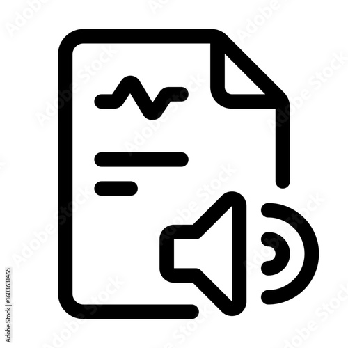 Audio File Line Icon. Single icon, line vector icon