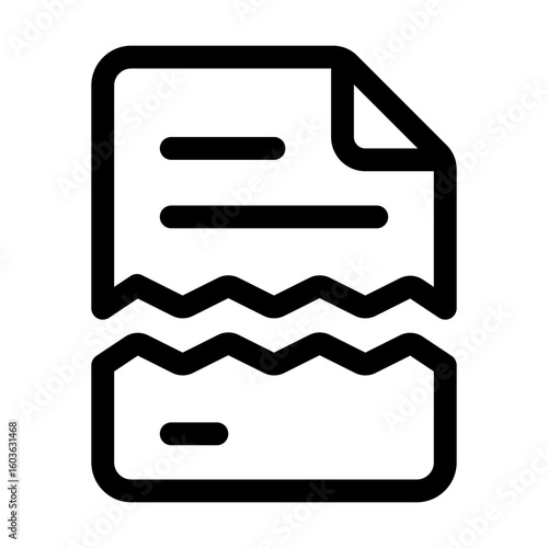 Corrupted File Line Icon. Single icon, line vector icon