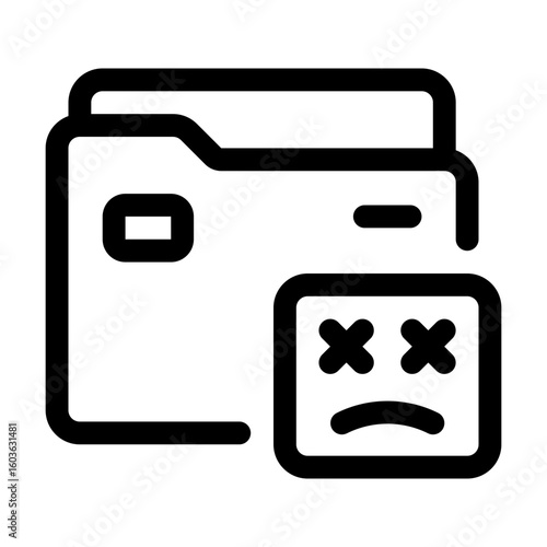 Corrupted File Line Icon. Single icon, line vector icon