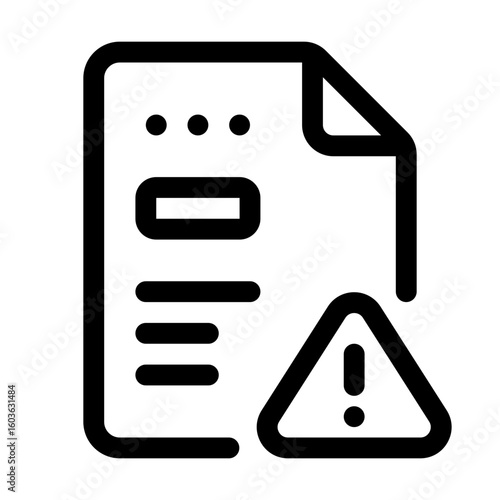 Dangerous File Line Icon. Single icon, line vector icon