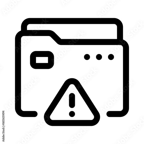 Dangerous Folder Line Icon. Single icon, line vector icon