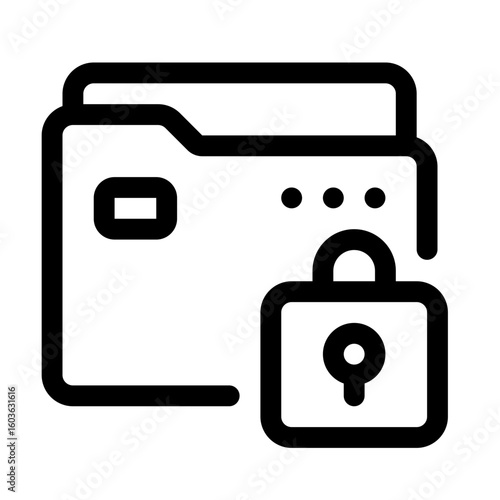 Locked Folder Line Icon. Single icon, line vector icon