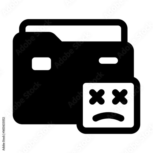 Corrupted File Glyph Icon. Single icon, glyph vector icon
