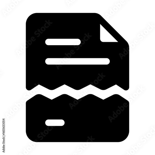 Corrupted File Glyph Icon. Single icon, glyph vector icon
