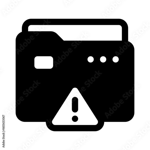 Dangerous Folder Glyph Icon. Single icon, glyph vector icon