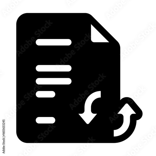 Recovery File Glyph Icon. Single icon, glyph vector icon