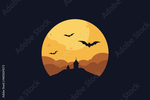 Figure standing in a dark haunted corridor vector illustration