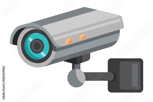Isometric Illustration of a Modern Surveillance Camera Protecting Property and Maintaining Security With State of the Art Technology