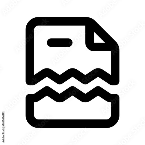 Corrupted File Simple Line Icon. Single icon, line vector icon