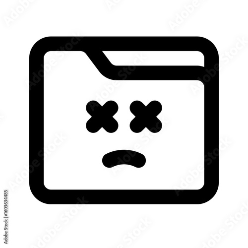 Corrupted File Simple Line Icon. Single icon, line vector icon