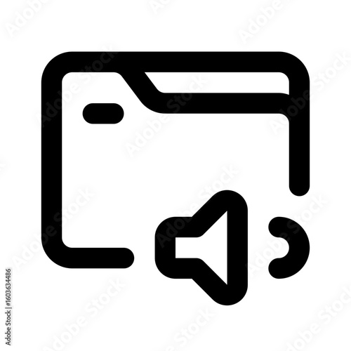 Audio Folder Simple Line Icon. Single icon, line vector icon