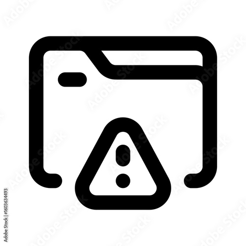 Dangerous Folder Simple Line Icon. Single icon, line vector icon