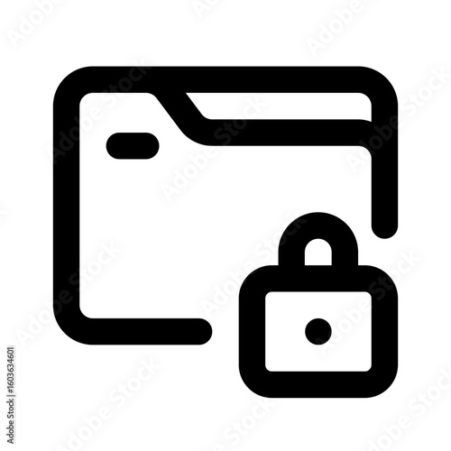 Locked Folder Simple Line Icon. Single icon, line vector icon