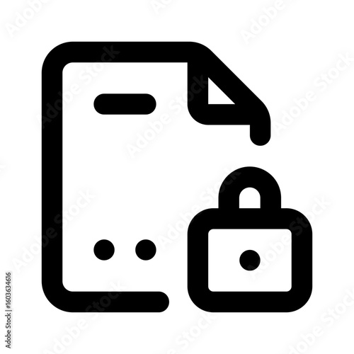 Locked File Simple Line Icon. Single icon, line vector icon
