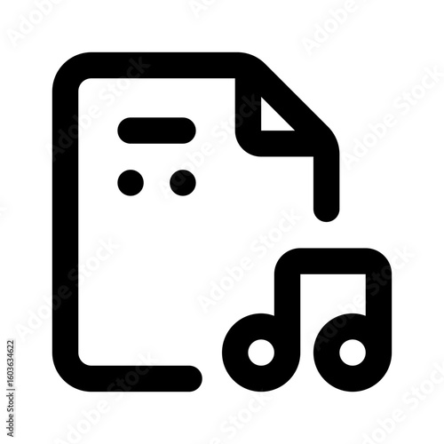 Music File Simple Line Icon. Single icon, line vector icon