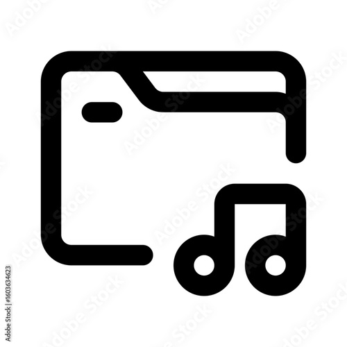 Music Folder Simple Line Icon. Single icon, line vector icon