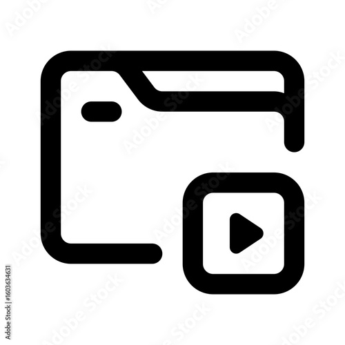 Video Folder Simple Line Icon. Single icon, line vector icon