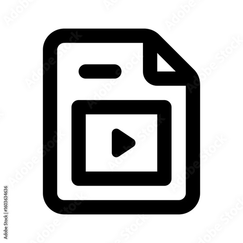 Video File Simple Line Icon. Single icon, line vector icon