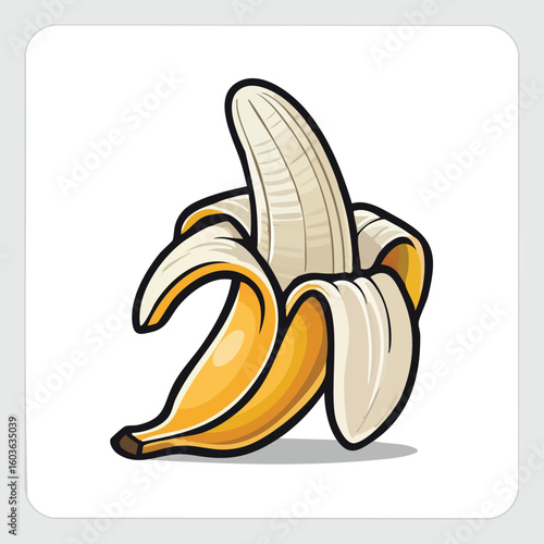 Peeled Yellow Banana - AI Generated