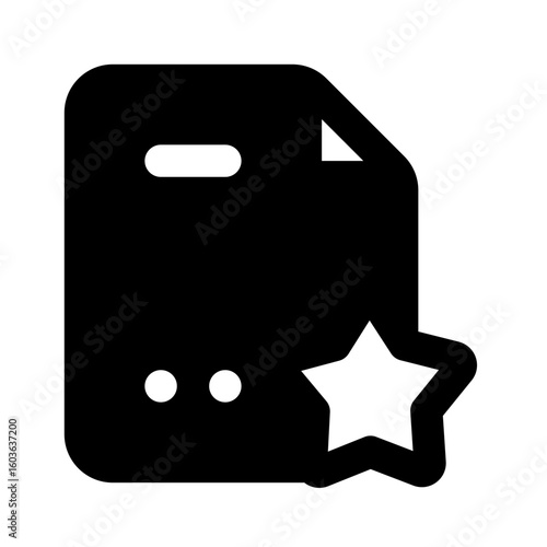 Favorite File Simple Glyph Icon. Single icon, glyph vector icon