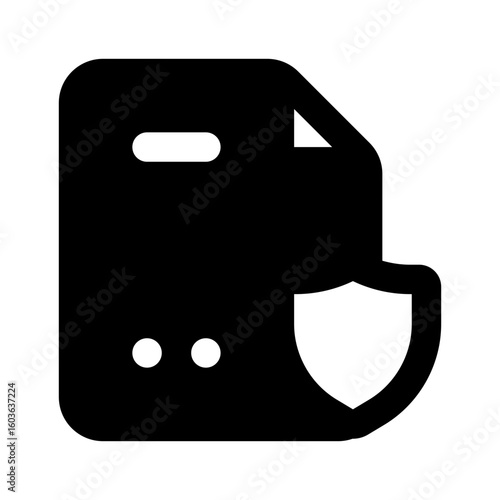 File Protection Simple Glyph Icon. Single icon, glyph vector icon